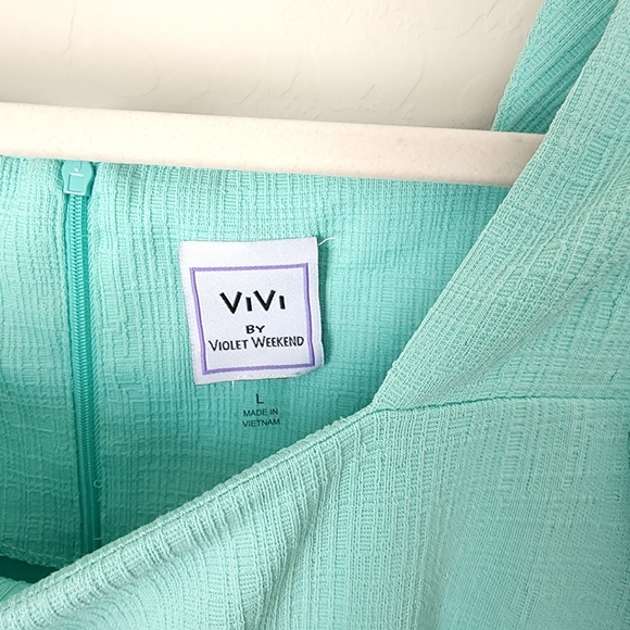 ViVi by Violet Weekend Teal Empire Waist Dress L - Picture 2 of 4